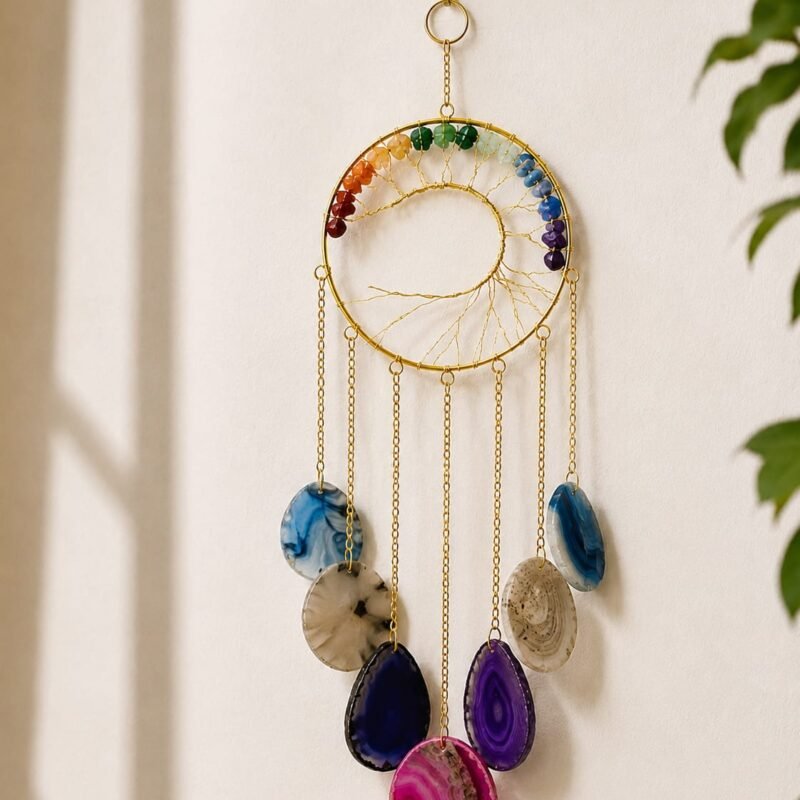 Abhimantrit Crystal Dream Catcher Wind Charm