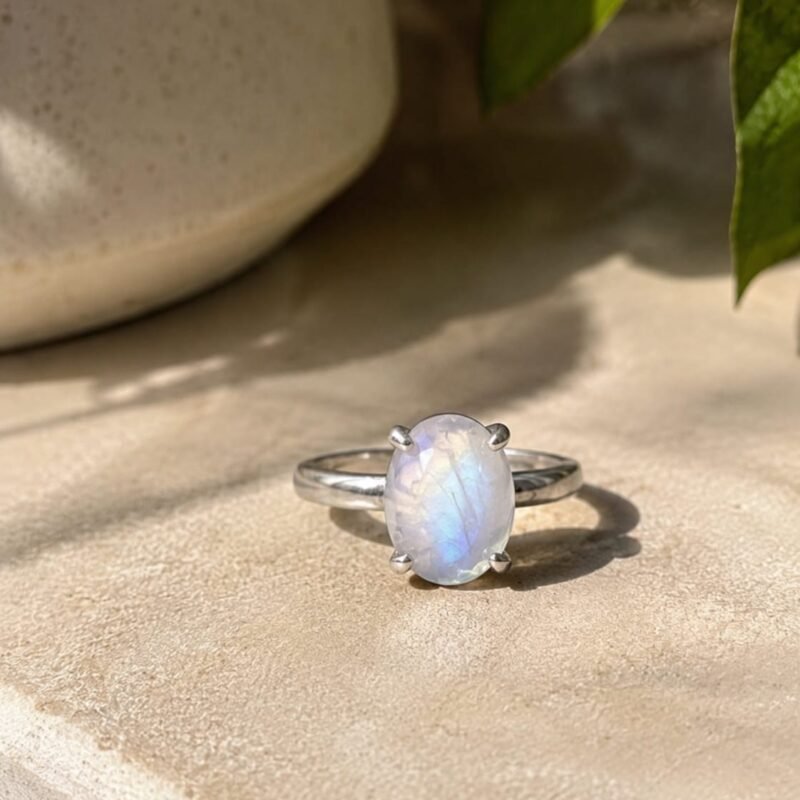 Abhimantrit Natural Moonstone Crystal Ring