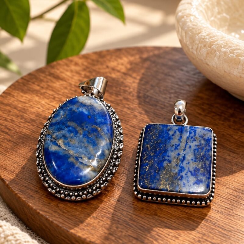 Abhimantrit Natural Lapis Lazuli Crystal Pendants