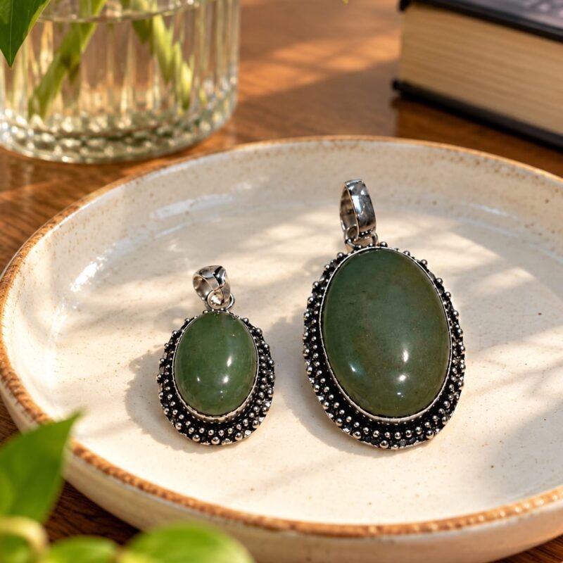Abhimantrit Natural Green Aventurine Crystal Pendants