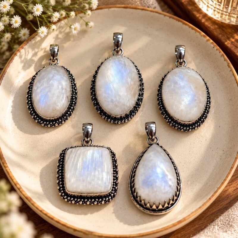 Abhimantrit Natural Moonstone Crystal Pendants